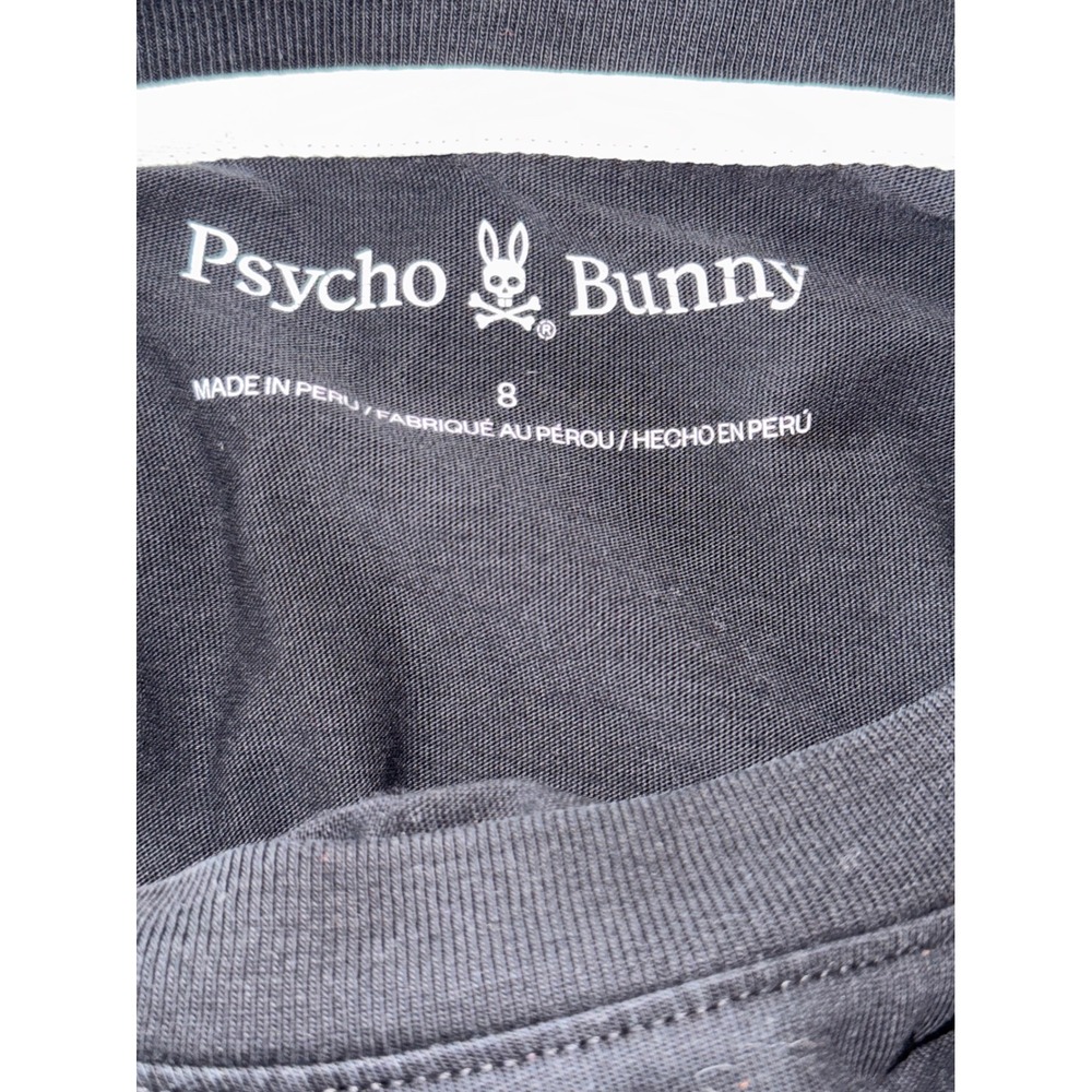 Psycho Bunny Mens Black Pima Cotton Graphic T-Shirt Size 8 XXL Bunny Skull - Picture 7 of 11